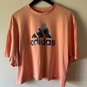 Adidas Women's X Zoe Saldana Cropped Wide Arm Short Sleeve Crewneck Size XL